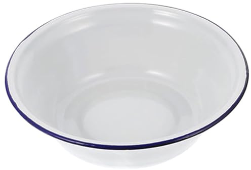 Healifty Enamel Pie Dish 8.66 Inch Deep Round Baking Dish Oven Safe Vintage Enamelware for Pies Cakes Bread Roasting Kitchen Cooking 1 X Enamel Plate