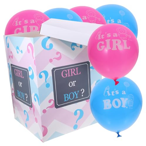 Cabilock Scatola Gender Reveal Con Palloncini Per Baby Shower E Decorazioni Festa Kit Facile Da Assemblare Per Annuncio Ragazzo O Ragazza Accessorio Fotografico E Decorativo