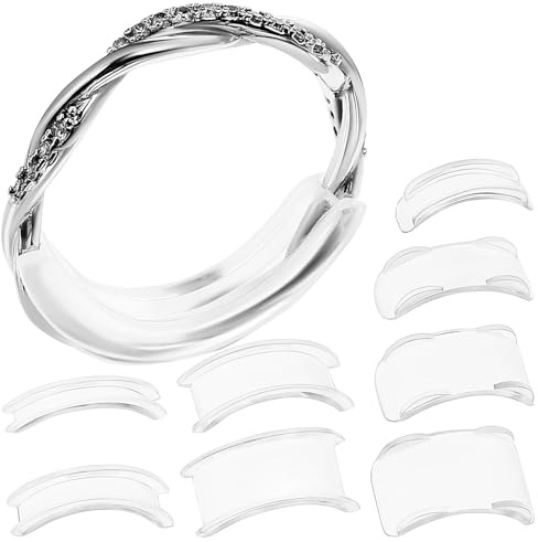 HOMSFOU 8 pièces Réducteurs de Bagues Transparents Ajusteurs Invisibles Flexibles et Confortables Inserts Intérieurs pour Anneaux Lâches Protège-anneaux Durables Adaptés à Toutes