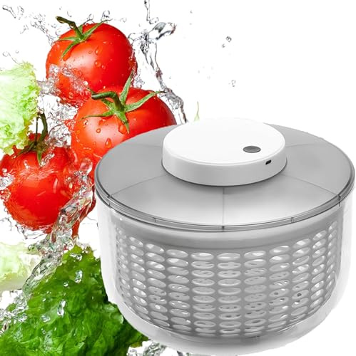 Centrifuga elettrica per insalata, rondella e disidratatore per verdure senza BPA, capacità 4,5 l/6 l, ricarica USB per un'asciugatura efficiente delle verdure