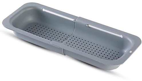 Bestlivings Abtropfkorb für Spülbecken ausziehbar 34–48,5 cm, Spülen - Organizer Ablage für Schwamm, Bürste, Spülmittel, Küche Obst & Gemüse abseihen oder zum trocknen