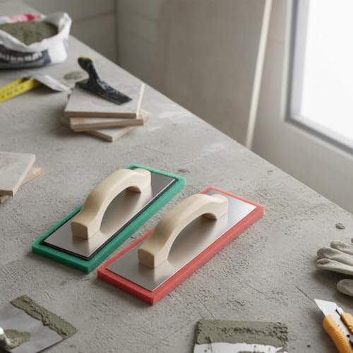 Schaumkelle mit Holzgriff und Aluminiumstütze, 30,5 cm Größe für die Verwendung mit Gips, Stuck und verschiedenen Glättungsanwendungen im Bauwesen (rote Verkleidungsplatte)