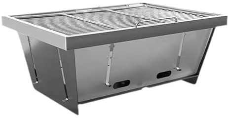 Parrilla de camping acero inoxidable plegable carbón al aire libre