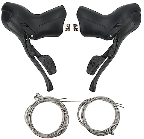 ANKROYU Juego de palancas de freno de cambio de 2x8 velocidades para bicicletas de carretera Mangos de freno de aleación de aluminio con núcleos de cambio de marchas 22,2 23,8 mm d