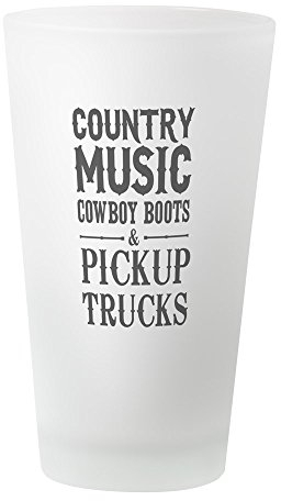 CafePress Country Music, Cowboy Boots & Pickup Trucks Drinki Pint Glass, 16 oz. Drinking Glass