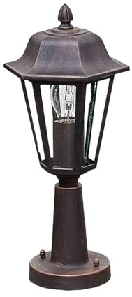 Lindby Outdoor Lights Lamina dimmable (Antique, Vintage) in Brown Made of Aluminium (1 Light Source E27) from Pillar Garden Path Bollard lamp