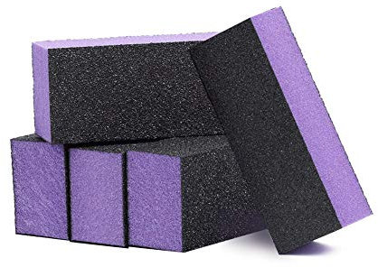 SKYPIA Tampone per unghie a 4 lati per levigatura, lucidatura, lucidatura, lima lucidante, nail art, pedicure, strumento per manicure (5 pezzi) (viola)