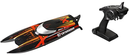 Revell Control X-TREME Catamaran I Ferngesteuertes RC Boot für Kinder und Erwachsene ab 14 Jahren Speedboat mit LI-ION Akku für Stundenlange Action I 45 km/h Wassergekühlter Motor I 2,4 GHz, Blau-grün