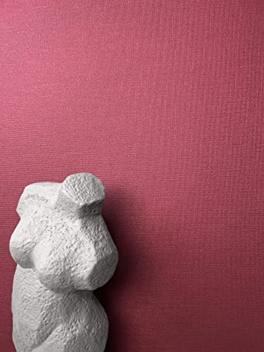 NEWROOM carta da parati Rossi Tinta Unita Tessuto non Tessuto - Uni Vino Rosso Struttura Tessile