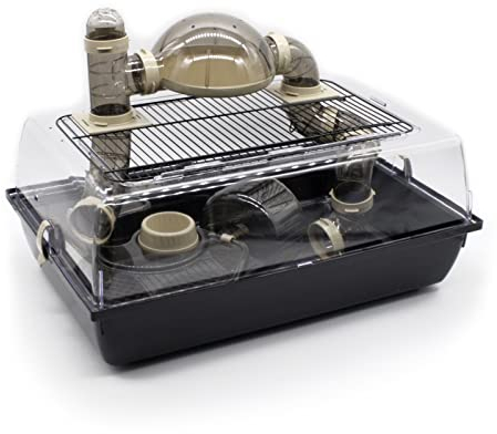 ZooPaul Nagerkäfig Hamsterkäfig Mäusekäfig mit Zubehör Nager Maus Hamster (schwarz beige)