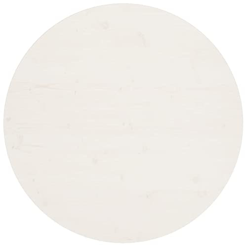 BaraSh Tischplatte Weiß Massivholzplatte Esszimmertische Ø90x2,5 cm Massivholz Kiefer