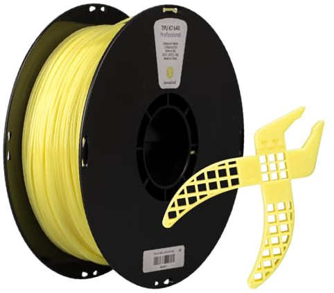 kexcelled TPU 64D Filament 1,75mm, Hohe Härte und Verschleißfestigkeit, 1kg Rolle, Gute Schichtbindung, 3D Druckermaterial, Chenghe Gelb