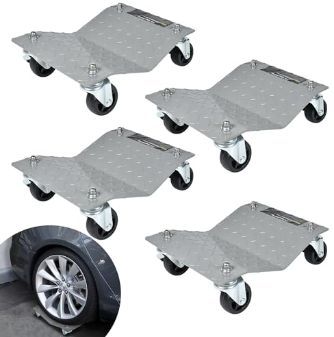 YRHome 4 unidades de ayuda para maniobrar 500 kg por plataforma, cambio de neumáticos, gato hidráulico, rueda, 40,5 x 30 x 7 cm, para coche, coche, camión, plataforma de neumáticos móvil, tractores,