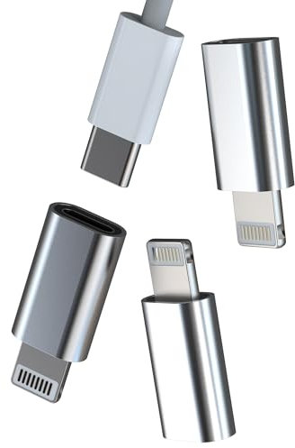 Adaptador de carga Lightning macho a USB C hembra (paquete de 3) para Apple iPhone 14 13 12 11 Pro Max Mini 6 7 8 Plus para iPad Air X Xs Xr Se tipo C, cable de carga, conector de sincronización de