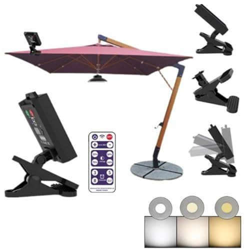 Éclairage solaire pour parasol, lampe suspendue solaire avec télécommande, nouvelle lampe de décoration LED pour tente de jardin, camping, fête de jardin, avec 3 modes d'éclairage, convient pour le