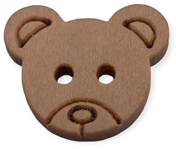 KnitForLess Animal Shaped Buttons for Crafts and Sewing, Assorted Styles, Pack of 12 (13mm Teddy)