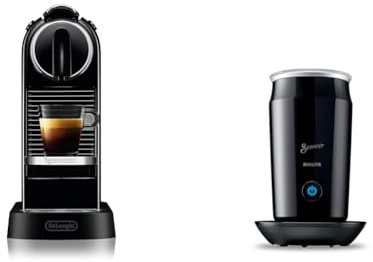 Nespresso De'Longhi EN167.B Citiz Kaffeekapselmaschine & Philips SENSEO Milk Twister – Milchaufschäumer