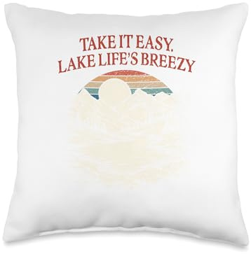 Lake Lifes Camping Lakes Camper Lagoon Throw Pillow
