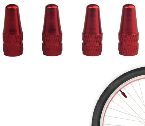 4 Stück Fahrrad-Ventilkappen – Motorrad-Ventilschaftkappen, Ventilkappen | Aluminium eloxierte Reifen-Luftschaftabdeckungen, Fahrrad-Ventilschaftkappen, Verwendung auf/Französisch