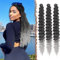 FESHFEN Ocean Wave Crochet Hair Tief Twist 3 Packs Deep Wavy Hair Extension Ombre Grau Kunsthaar Bohemian Lockige Haar Bundles Haarverlängerungen für Frauen, 55 cm T1B/grey#
