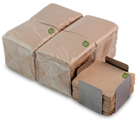 Pack de 300 Servilletas Cocktail de Papel 100% Reciclables y Biodegradables + Servilletero de Mesa Acero Inox - Servilletas Ecológicas - 10 x 10 cm Plegadas - Hostelnovo