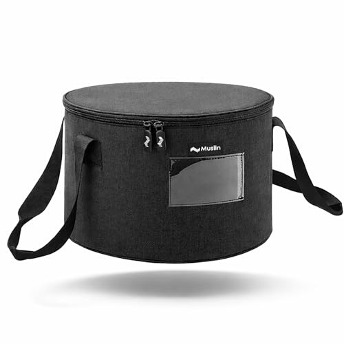 Musiin Sac sur Mesure pour Accessoires Audio, Câbles et Adaptateurs | Rangement Rond Multifonction, Poche Filet Intérieure pour Connecteurs, Organiseur Pratique et Élégant pour Matériel Musical
