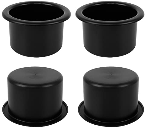 4 Pieces Plastic Cup Holder Inserts, 87mm Diameter Table Cup Holder Insert Black Car Drinks Holder for Sofa Couch RV Boat