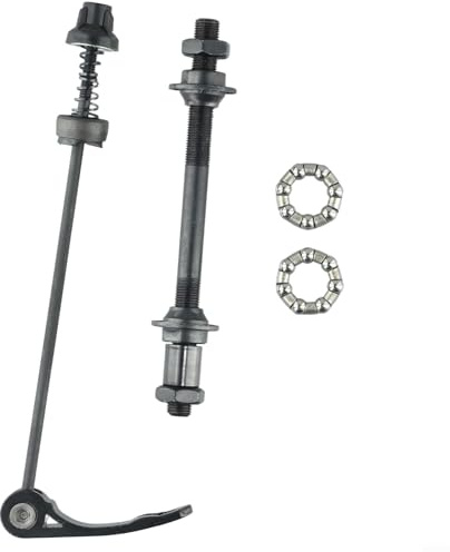 Fahrrad-Schnellspanner-Spieße, Achsen-Set mit 25 mm Nabenlagern, schwarzer Stahl, Vorder- und Hinterachse für 6-, 7-, 8-Gang-Mountainbikes, einfache Installation, 9,5 mm Durchmesser, leicht (hinten)