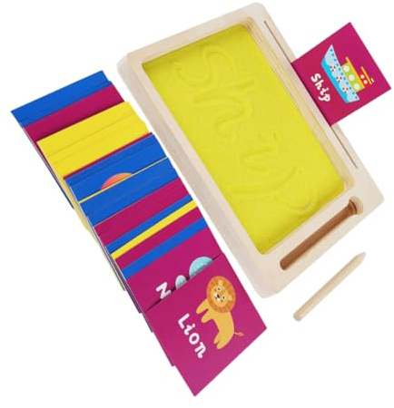 Mikinona Bandejas de Arena de Madera para Preescolar Tablero DIY para Aprendizaje de Letras y Números Educativo de Dibujo y Escritura para Desarrollo Casa y Aula