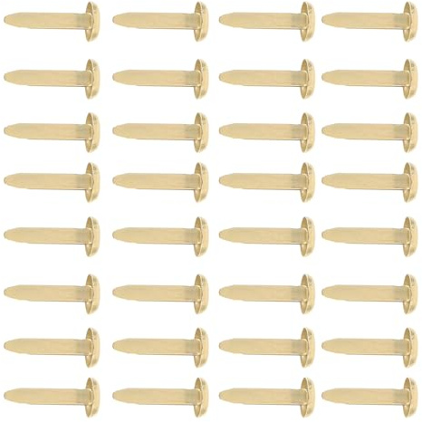 GALPADA Chiodini Metallici a Doppia Punta 8x17mm, 100 Pezzi Fermaglio per Carta a Testa Piatta Oro, Accessori per Artigianato e Scrapbooking Fai da Te per Ragazzo Ragazza e Progetti Creativi