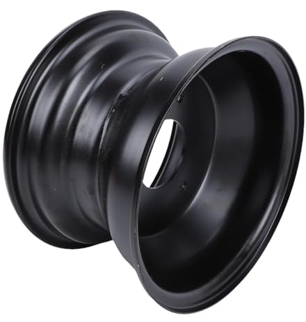 Ausla Jante en Acier 16x8-7 pour ATV, Moyeu de Roue de 7 Pouces avec 3 Trous de Boulon pour Kazuma Quad ATV Go Kart UTV 125ml 150ml Pneus Tout-terrain (BLACK)
