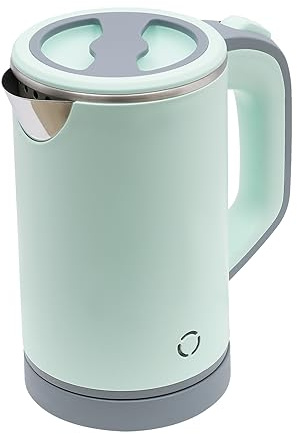 Wasserkocher Edelstahl 800ml, 600W 220V Wasserkocher mit Basis, Leise Electric Kettle, 5 Minuten Aufheizzeit, BPA frei, 10×18.5cm Teekocher Elektrischer Wasserkessel (Grün)