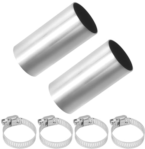 JDCMEI Pack of 2 Exhaust Pipe Connector for Auxiliary Heater, Exhaust Pipe Auxiliary Heater Connector, Stainless Steel Auxiliary Heater Stump, 24 mm Exhaust Pipe with 4 Clamps for Diesel Air Heating