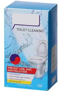 Toalettrengöringstabletter med citrondoft, Ultra-Clean WC-rengöringstabletter 16 tabletter per förpackning, avlägsnar effektivt kalk och lukt med långvarig doft, fräsch doft (A, 1 st)