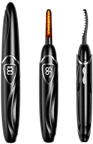 EYECURL Heated Eyelash Curler, S600 Heated Lash Curler, Accurate Temperature Control Electric Eyelash Curler Heated Curlers - Long Lasting (Black Ink/Silver, S600-148MM)
