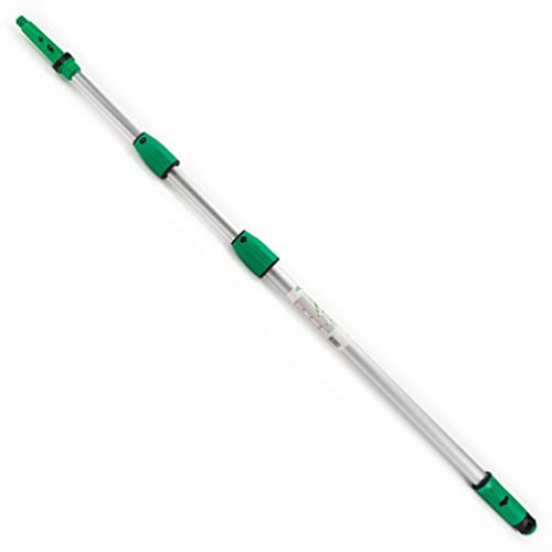 Unger ED450 OptiLoc Telescopic Window Cleaning Pole/Multi-Use Extension Pole - 4.5m, 3 Section - UNGER Window Cleaning Equipment, silver