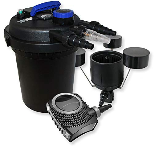 Set per laghetto Filtro a pressione 10000l Chiarificatore UVC 11W Pompa 70W Skimmer CSP-250
