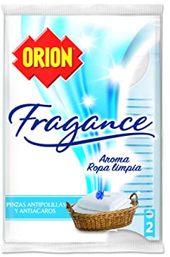 Orion Fragance - Pinzas Ambientadoras Antipolillas, contra Insectos, para Armarios, Aroma Ropa Limpia - 2 pinzas