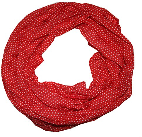 ACC Punkte Seidenschal Seide Loop Schal (Punkte rot)