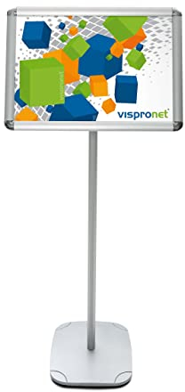 Vispronet Infoboard, Infoständer, Informationsständer, Präsentationsständer, Diskretionsständer, aus Metall (DIN A3)