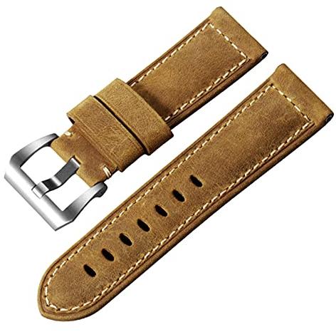 FOUUA Uhrenarmband PANERAI Armband 22mm 24mm 26mm Leder Vintage Military Uhrenarmband Uhrenarmband Relacement Band für PANERAI LUMINOR 44 Men