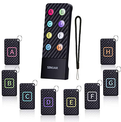 Cercatore chiave con cordino per telecomando e portata di lavoro fino a 100 m, SIMJAR Wireless RF 90dB Item Locator Tracker Support Remote Control, Pet/Portafoglio/Telefono/ Tracker