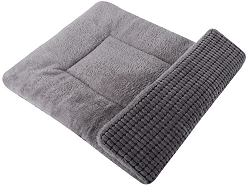 PET SPPTIES Hundebett Weiches und Warmes Matten Hundekissen Waschbarn kuschelig Umkehrbar Haustier Sofakissen PS085 (90X70 cm, Grau)