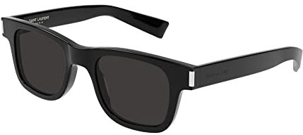 SAINT LAURENT Unisex SL 564-006 49 Acetate Sunglasses, Black-Black-Black