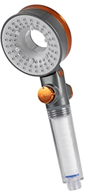 EASYmaxx Duschkopf Water-Control | Bis zu 65% Wassersparen mit Spar & Stopp Funktion | 3 Strahl Modi - Spa, Regendusche & Turbo | Brause mit optimalem Wasserdruck | für Dusche & Bad [Silber]