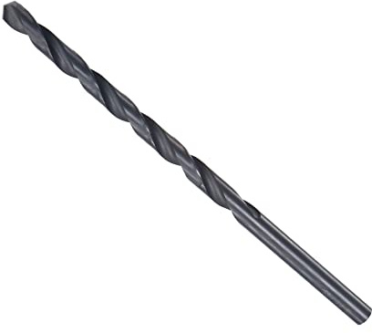 CoCud Helicoidales taladros, 7mm Perforación Diámetro, Negro Óxido Alta Velocidad Acero Extra Largo Recto Vástago - (Aplicaciones: para Inoxidable Acero Aleación Metal), 1uds