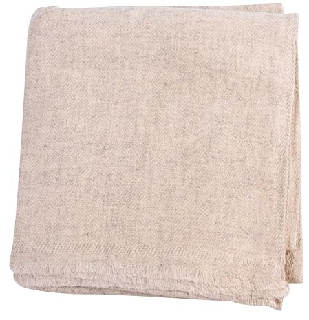 yanopurna Kaschmirdecke – Handgewebte Sofaüberwurf Decke aus 100% Kaschmirwolle – 135 x 270 cm Weiche und gemütliche Weißgraue Kuscheldecke für Couch und Stuhl – Hergestellt in Nepal