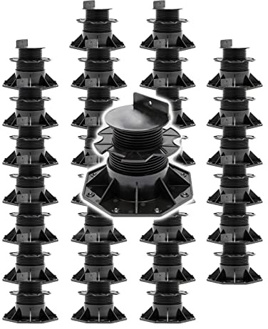 XPOtool Set 30x Stelzlager für Terrassen, 2700kg, 60-138mm, höhenverstellbare Stellfüße für Terrassendielen, Platten und Planken