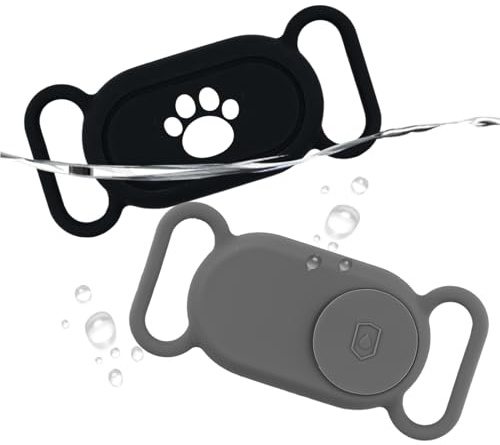 Für Samsung Galaxy SmartTag2 Hundehalsbandhalter, 2 Stück Wasserdicht Anti-Verlust Schutzhülle Hülle für Haustier Hund Katze Halsband Silikonhülle für Galaxy Smart Tag 2 Tracker Zubehör