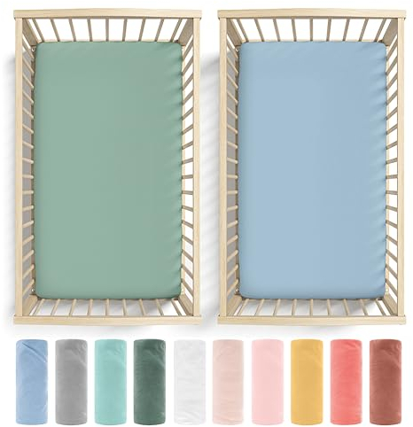 Bunnyjik Spannbettlaken für Maxi-Cosi Iora – GOTS-ZERTIFIZIERTES Bio-BETTLAKEN 50x83-80x50 – 2er-Set, Luftig & Kühlend – 190GSM Bio-Baumwolle – Für Iora Air, Tori, Beistellbett, Next2Me